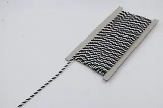 Black and White 2-Ply Twisted Macrame Cord sample, design MT-606DF836, view 3