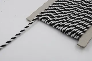 Black and White 2-Ply Twisted Macrame Cord sample, design MT-606DF836, view 4