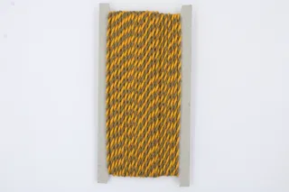 Golden Yellow and Olive Brown 2-Ply Twisted Macrame Cord sample, design MT-3BA90CCD, view 2