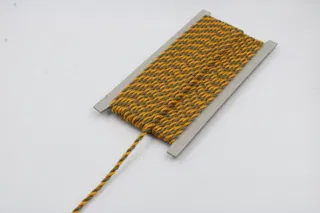 Golden Yellow and Olive Brown 2-Ply Twisted Macrame Cord sample, design MT-3BA90CCD, view 3