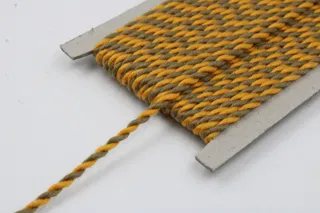 Golden Yellow and Olive Brown 2-Ply Twisted Macrame Cord sample, design MT-3BA90CCD, view 4