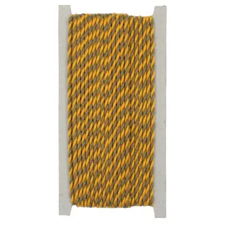 Golden Yellow and Olive Brown 2-Ply Twisted Macrame Cord sample, design MT-3BA90CCD, view 6