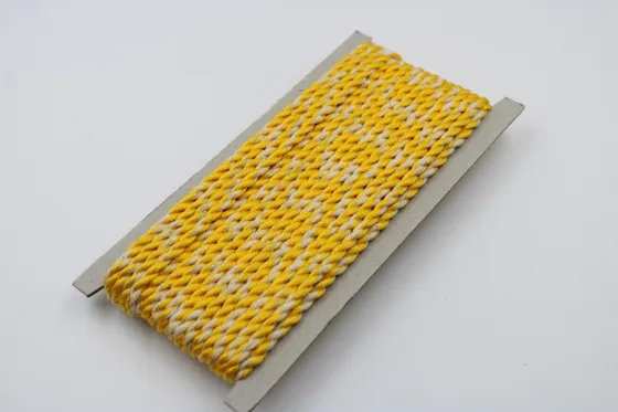 Yellow and Off-White 2-Ply Twisted Macrame Cord