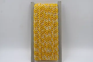 Yellow and Off-White 2-Ply Twisted Macrame Cord sample, design MT-827CDD0C, view 2