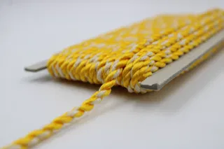 Yellow and Off-White 2-Ply Twisted Macrame Cord sample, design MT-827CDD0C, view 3