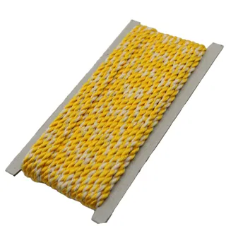 Yellow and Off-White 2-Ply Twisted Macrame Cord sample, design MT-827CDD0C, view 6