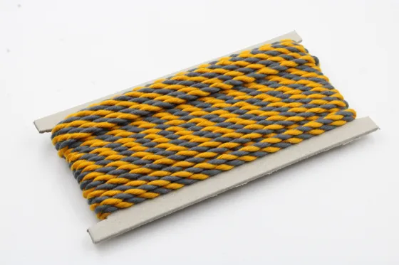 Mustard Yellow and Grey 2-Ply Twisted Macrame Cord