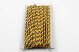 Mustard Yellow and Grey 2-Ply Twisted Macrame Cord sample, design MT-BD9D4BE1, view 2