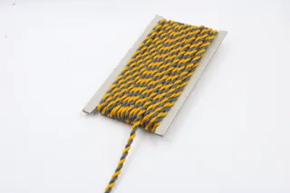 Mustard Yellow and Grey 2-Ply Twisted Macrame Cord sample, design MT-BD9D4BE1, view 4