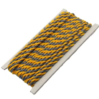 Mustard Yellow and Grey 2-Ply Twisted Macrame Cord sample, design MT-BD9D4BE1, view 6