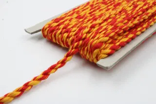 Golden Yellow and Red 2-Ply Twisted Macrame Cord sample, design MT-C4115BA3, view 3