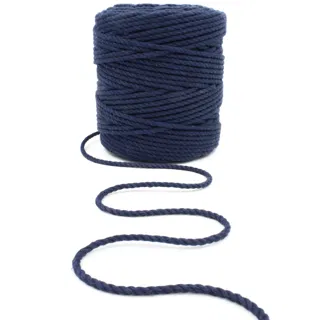 Dark Blue 3-Ply Twisted Macrame Cord, Navy Tone sample, design MT-A7F1BD7A, view 10