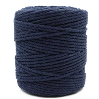 Dark Blue 3-Ply Twisted Macrame Cord, Navy Tone sample, design MT-A7F1BD7A, view 9