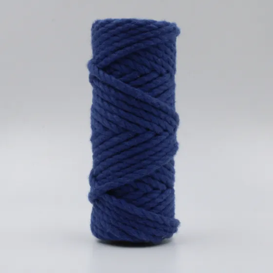 Hard Blue 3-Ply Twisted Macrame Cord, Royal Blue Tone