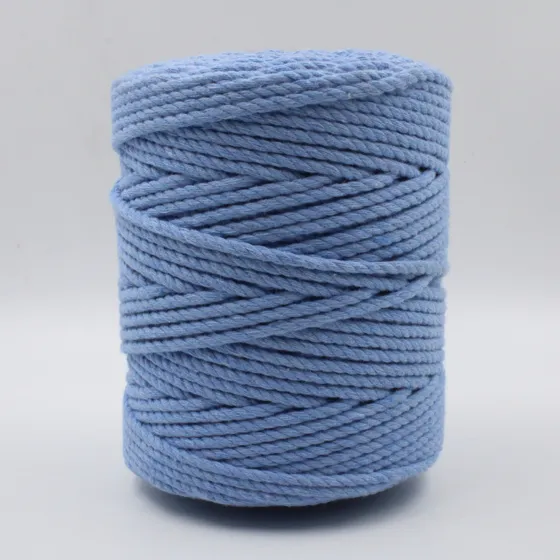 Light Blue 3-Ply Twisted Macrame Cord, Cornflower Tone