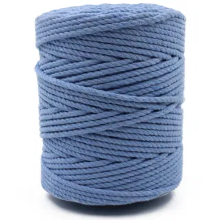 Light Blue 3-Ply Twisted Macrame Cord, Cornflower Tone sample, design MT-7E122BA6, view 4