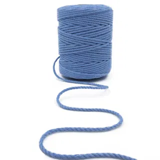 Light Blue 3-Ply Twisted Macrame Cord, Cornflower Tone sample, design MT-7E122BA6, view 5