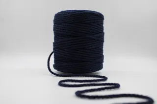 Navy Blue 3-Ply Twisted Macrame Cord sample, design MT-70116B42, view 2