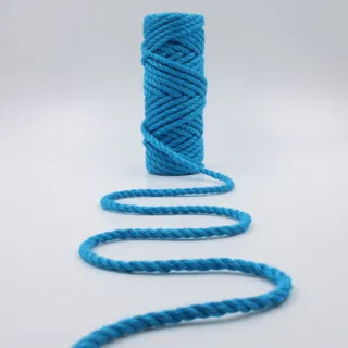 Real Blue 3-Ply Twisted Macrame Cord, Turquoise Tone sample, design MT-87389571, view 2