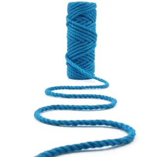 Real Blue 3-Ply Twisted Macrame Cord, Turquoise Tone sample, design MT-87389571, view 6
