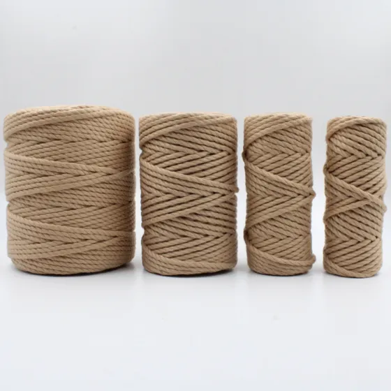 Beige 3-Ply Twisted Macrame Cord, Set of 4 Spools