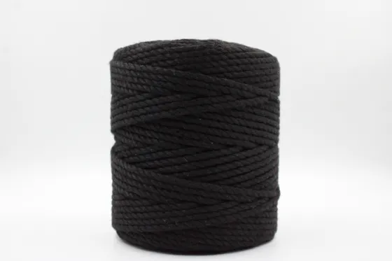 Black 3-Ply Twisted Macrame Cord