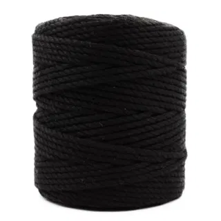 Black 3-Ply Twisted Macrame Cord sample, design MT-01CE8DE9, view 5