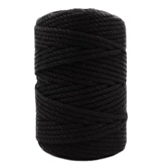 Black 3-Ply Twisted Macrame Cord sample, design MT-01CE8DE9, view 8