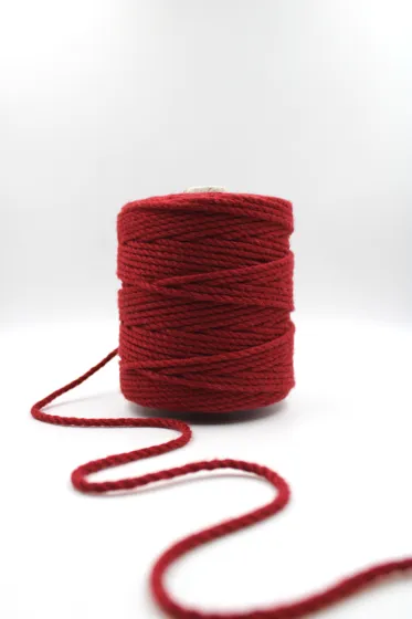 Blood Red 3-Ply Twisted Macrame Cord