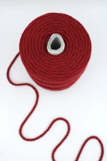 Blood Red 3-Ply Twisted Macrame Cord sample, design MT-CF7615A8, view 3