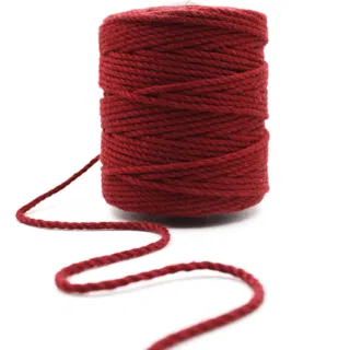 Blood Red 3-Ply Twisted Macrame Cord sample, design MT-CF7615A8, view 6