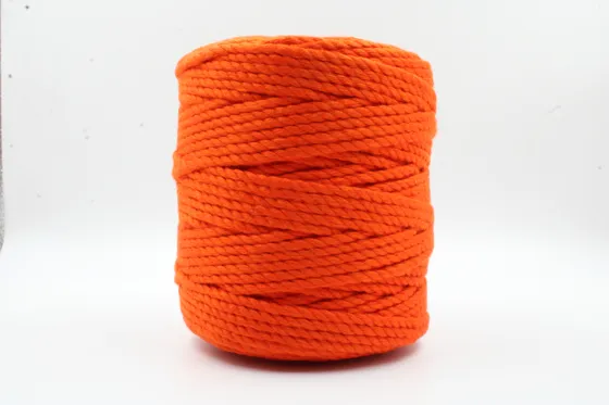 Bright Orange 3-Ply Twisted Macrame Cord