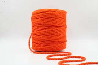Bright Orange 3-Ply Twisted Macrame Cord sample, design MT-D771E507, view 2