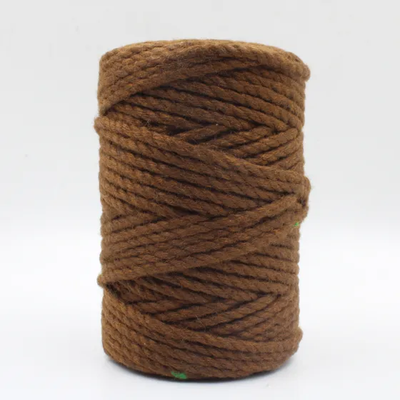 Warm Chocolate Brown 3-Ply Twisted Macrame Cord