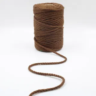 Warm Chocolate Brown 3-Ply Twisted Macrame Cord sample, design MT-65D8443E, view 2