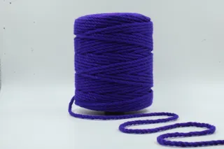 Dark Indigo Blue 3-Ply Twisted Macrame Cord sample, design MT-C57AB061, view 2