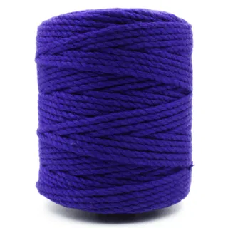 Dark Indigo Blue 3-Ply Twisted Macrame Cord sample, design MT-C57AB061, view 5