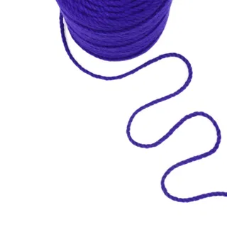 Dark Indigo Blue 3-Ply Twisted Macrame Cord sample, design MT-C57AB061, view 7