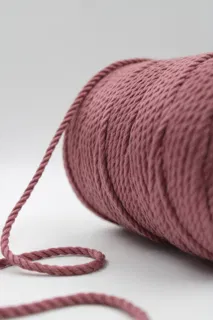 Dark Dusty Pink 3-Ply Twisted Macrame Cord sample, design MT-383275F1, view 2