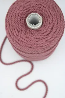 Dark Dusty Pink 3-Ply Twisted Macrame Cord sample, design MT-383275F1, view 3