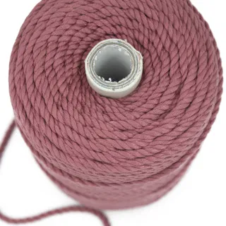 Dark Dusty Pink 3-Ply Twisted Macrame Cord sample, design MT-383275F1, view 7