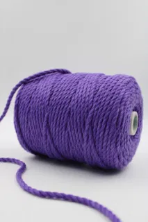 Dark Purple 3-Ply Twisted Macrame Cord sample, design MT-36CE9D87, view 2