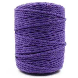 Dark Purple 3-Ply Twisted Macrame Cord sample, design MT-36CE9D87, view 5