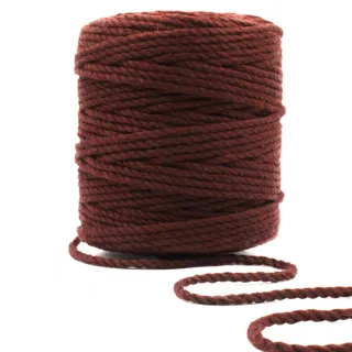 Dark Rust 3-Ply Twisted Macrame Cord sample, design MT-0364F5EE, view 7