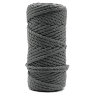 Mid Grey 3-Ply Twisted Macrame Cord sample, design MT-4E260154, view 4
