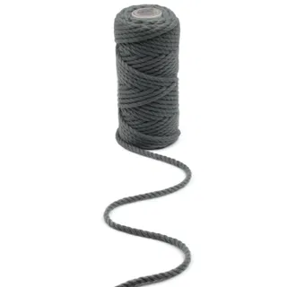 Mid Grey 3-Ply Twisted Macrame Cord sample, design MT-4E260154, view 5