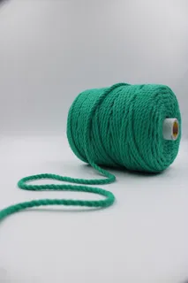 Leaf Green 3-Ply Twisted Macrame Cord sample, design MT-DC2FB4D8, view 2