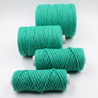 Emerald Green 3-Ply Twisted Macrame Cord sample, design MT-967AE0B3, view 2