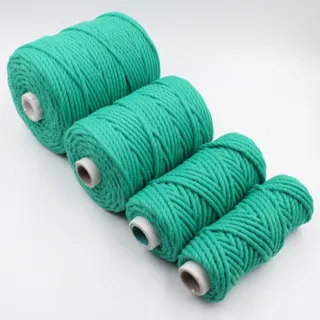Emerald Green 3-Ply Twisted Macrame Cord sample, design MT-967AE0B3, view 3
