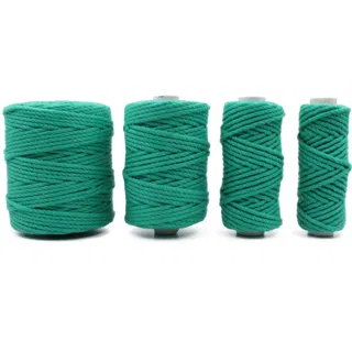 Emerald Green 3-Ply Twisted Macrame Cord sample, design MT-967AE0B3, view 4